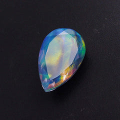 17.60 Carat Natural Fire OPAL Doublet Opal Beautiful Pear Cut CERTIFIED Gemstone