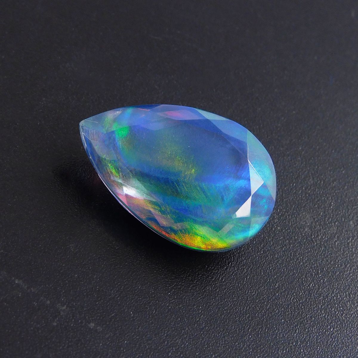 17.60 Carat Natural Fire OPAL Doublet Opal Beautiful Pear Cut CERTIFIED Gemstone