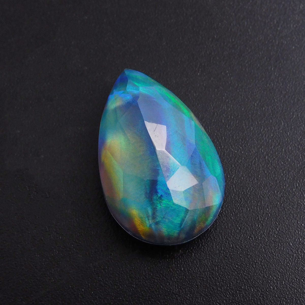 17.60 Carat Natural Fire OPAL Doublet Opal Beautiful Pear Cut CERTIFIED Gemstone
