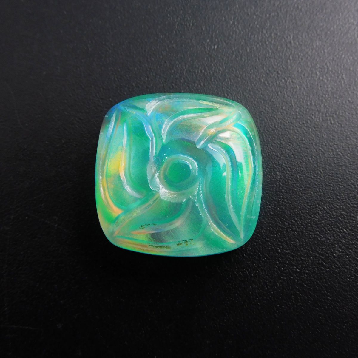 Square Cushion Shape 18.10 Ct CERTIFIED Natural Doublet Opal Ring Size Loose Gemstone
