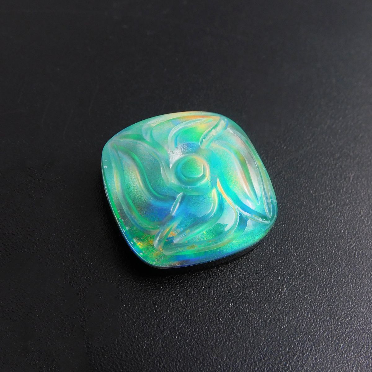 Square Cushion Shape 18.10 Ct CERTIFIED Natural Doublet Opal Ring Size Loose Gemstone
