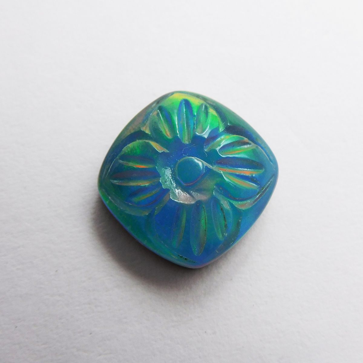 Ring Size Natural Doublet Opal CERTIFIED 8.70 Ct Square  Cushion  Cut Loose Gemstone