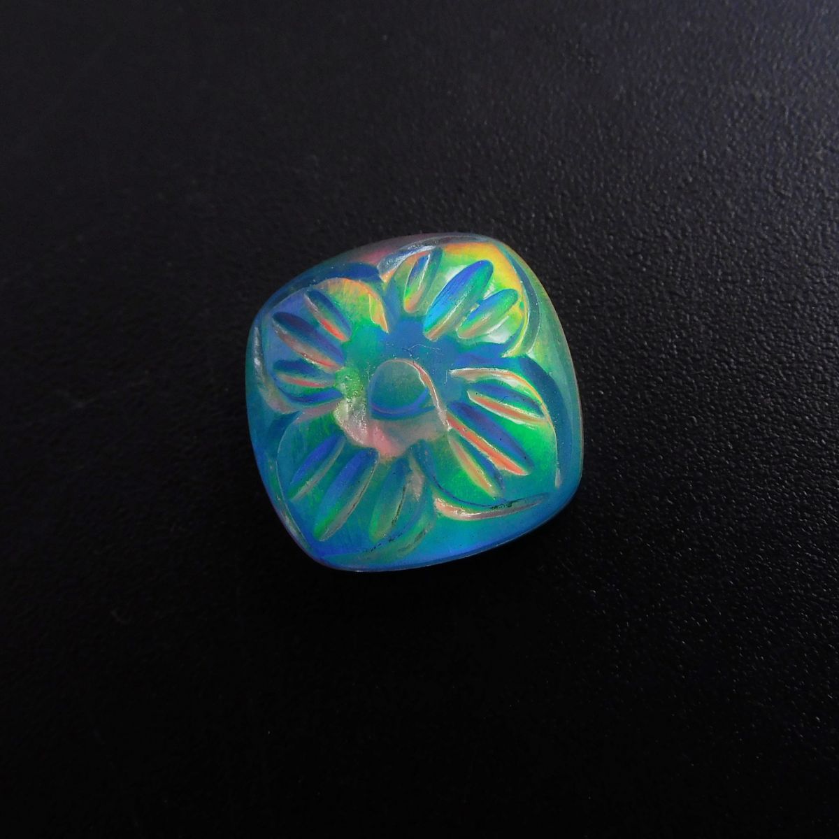 Ring Size Natural Doublet Opal CERTIFIED 8.70 Ct Square  Cushion  Cut Loose Gemstone