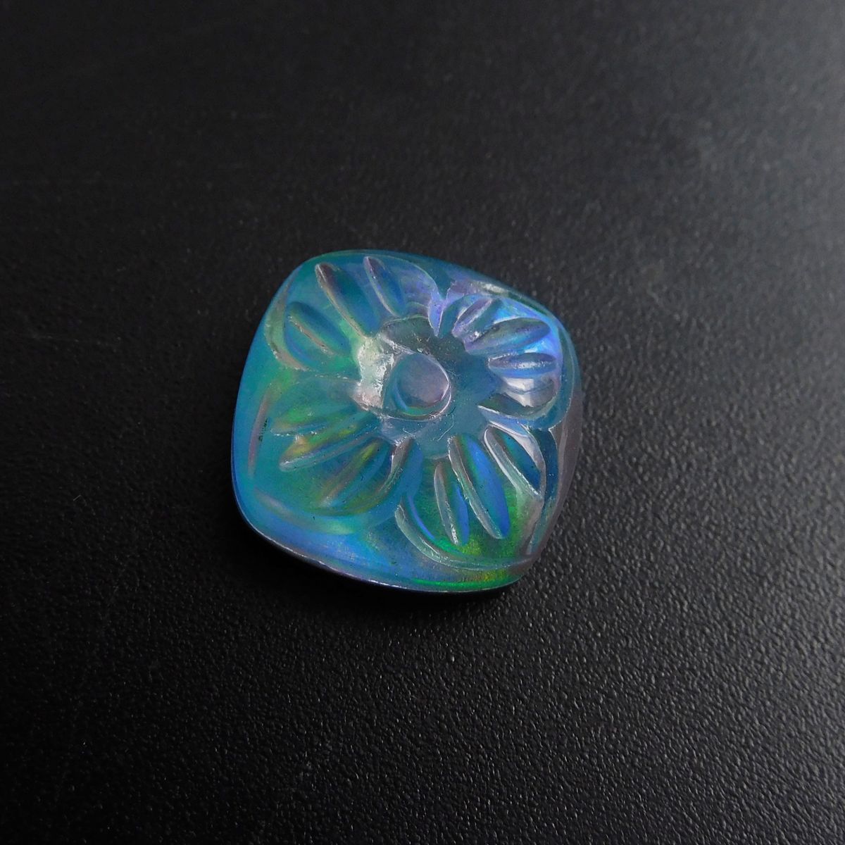 Ring Size Natural Doublet Opal CERTIFIED 8.70 Ct Square  Cushion  Cut Loose Gemstone