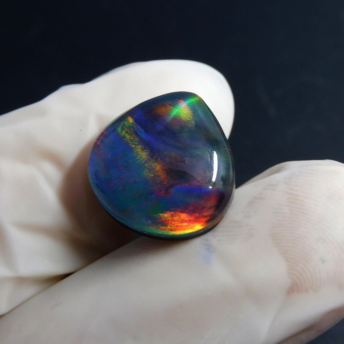 Pear Cut Natural Doublet Multi Color Opal 5.80 Ct Loose Gemstone CERTIFIED