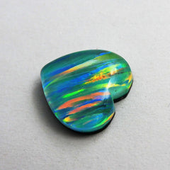 CERTIFIED Natural Boulder Heart Shape 6.65 Ct Opal Doublet Ring Size Gemstone