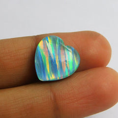 CERTIFIED Natural Boulder Heart Shape 6.65 Ct Opal Doublet Ring Size Gemstone