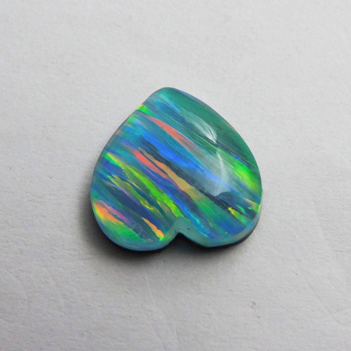 CERTIFIED Natural Boulder Heart Shape 6.65 Ct Opal Doublet Ring Size Gemstone