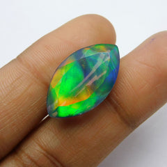 15.00 Ct Natural Boulder Opal Marquise Cut Doublet Each CERTIFIED Loose Gemstone