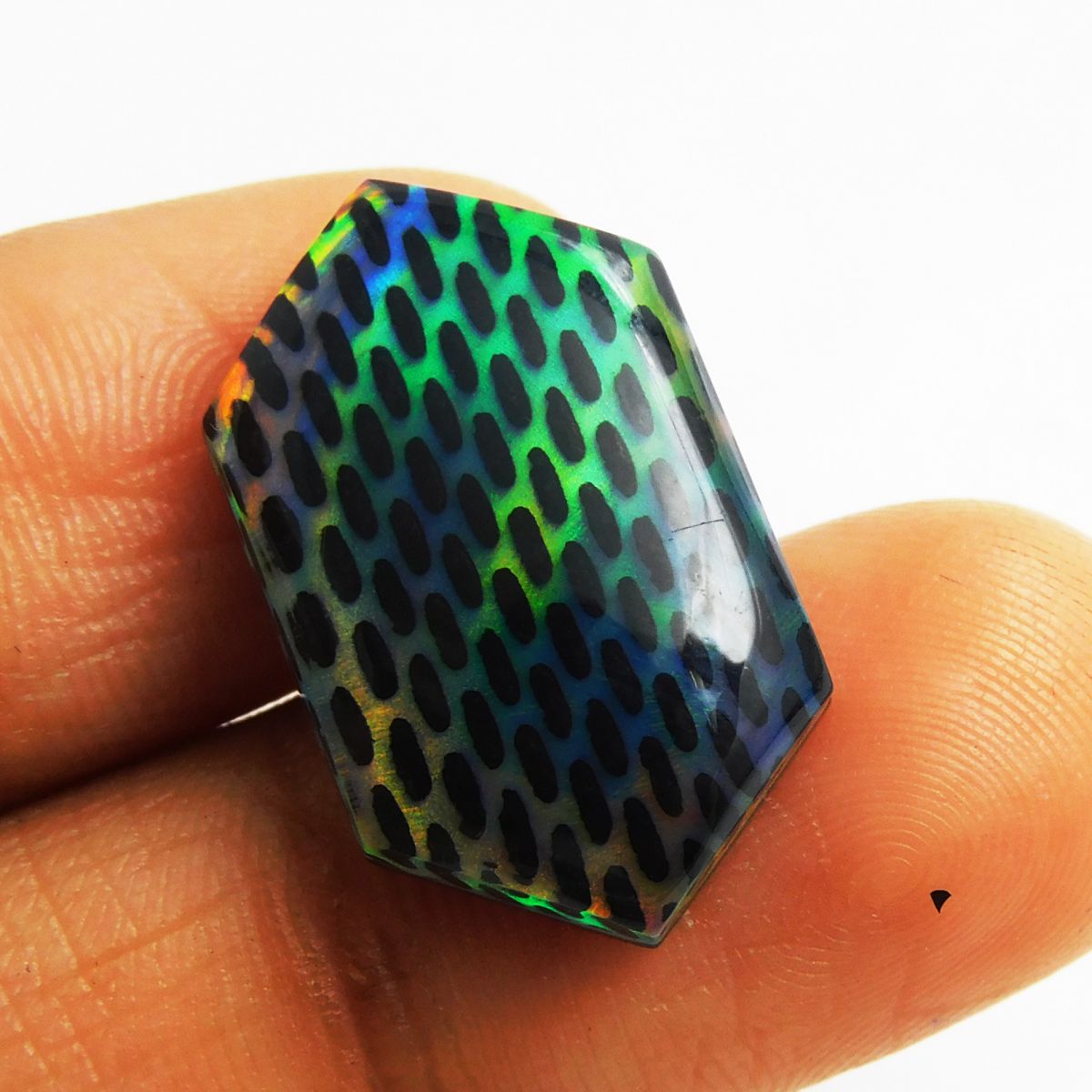 Fancy Cut 10.90 Carat Natural Opal Doublet CERTIFIED Multi-Color Loose Gemstone
