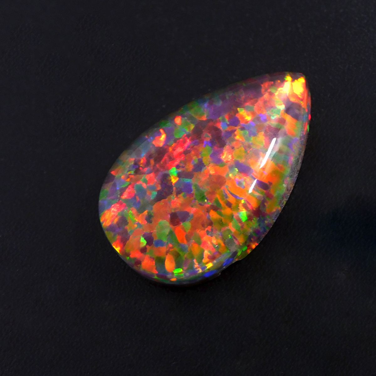 Pear Cut Natural Boulder Fire Opal 11.60 Ct Loose Gemstone CERTIFIED