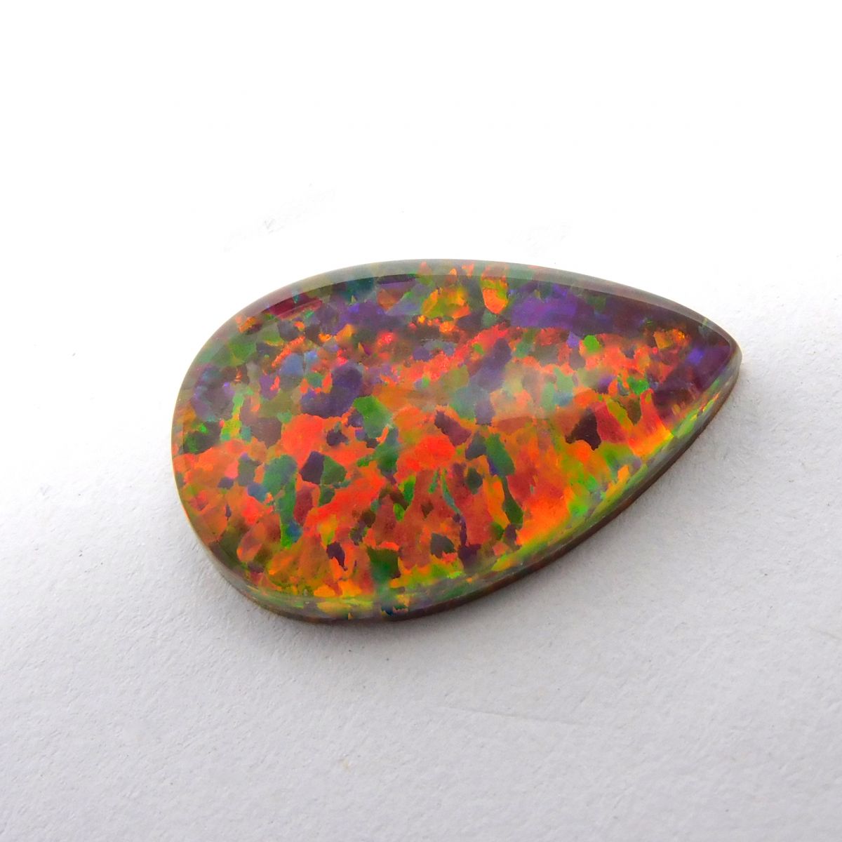 Pear Cut Natural Boulder Fire Opal 11.60 Ct Loose Gemstone CERTIFIED