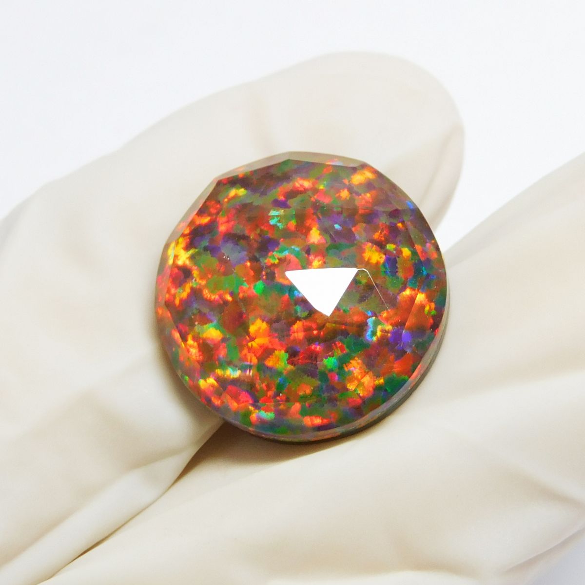 CERTIFIED Doublet Opal 11.45 Ct Natural Multi Color Loose Gemstone Round Cut