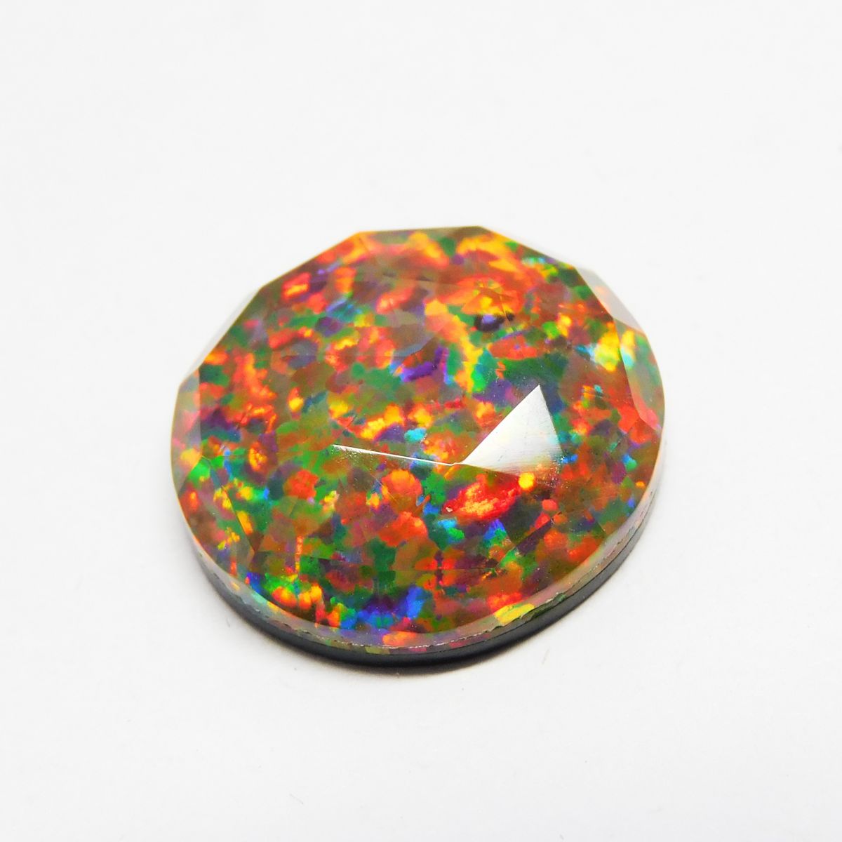 CERTIFIED Doublet Opal 11.45 Ct Natural Multi Color Loose Gemstone Round Cut