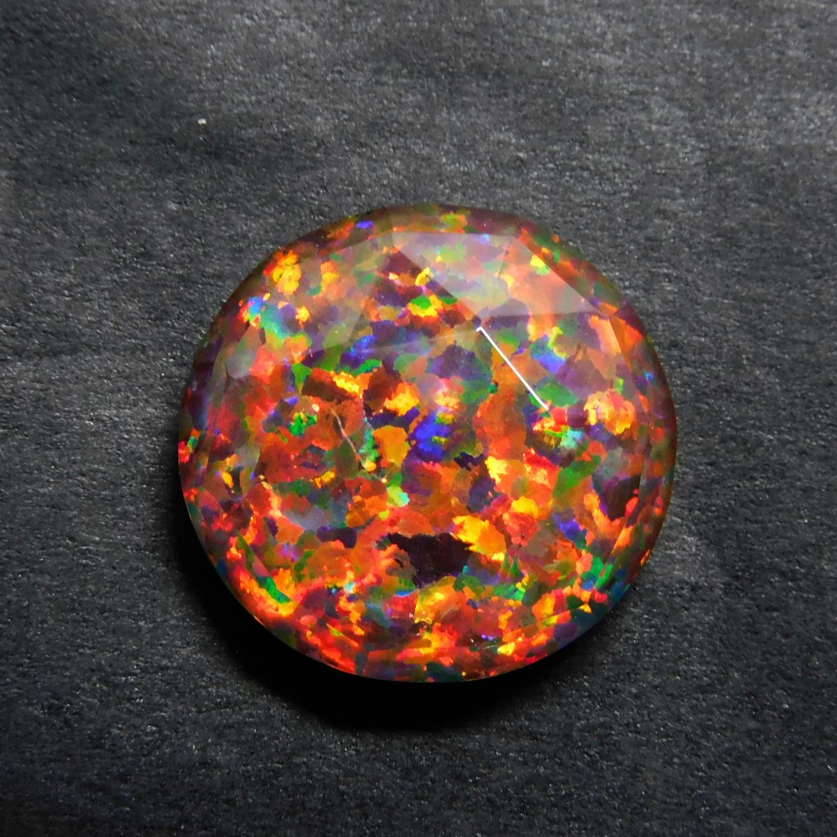 CERTIFIED Doublet Opal 11.45 Ct Natural Multi Color Loose Gemstone Round Cut
