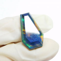 Natural Doublet Opal 11.85 Ct Fancy Cut Multi Color CERTIFIED Loose Gemstone