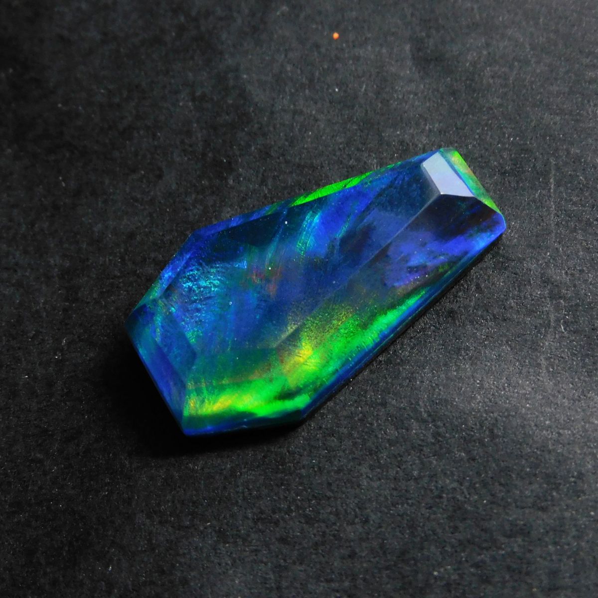 Natural Doublet Opal 11.85 Ct Fancy Cut Multi Color CERTIFIED Loose Gemstone