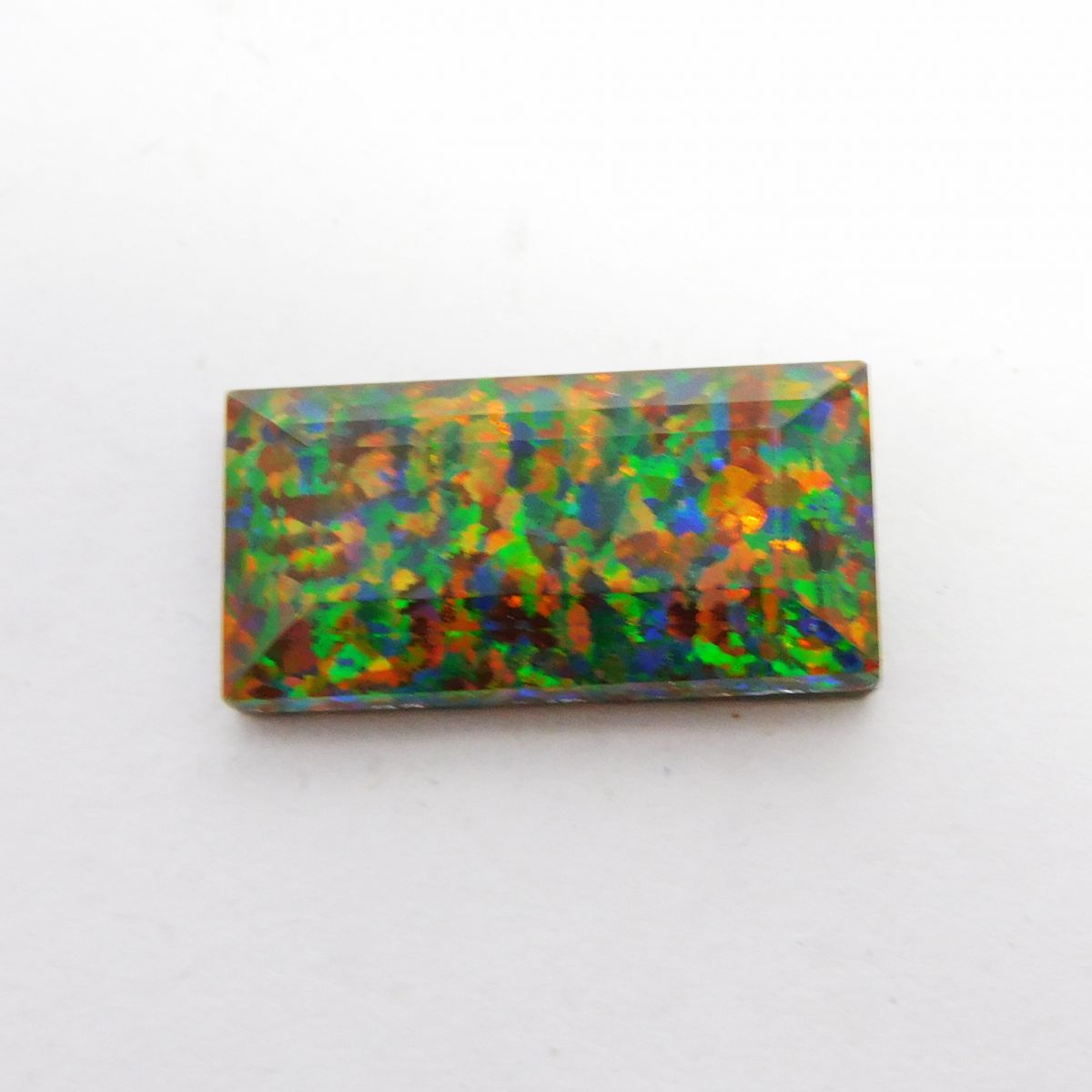 6.50 Ct Multi Color Emerald Cut Natural Doublet Opal Loose Gemstone CERTIFIED