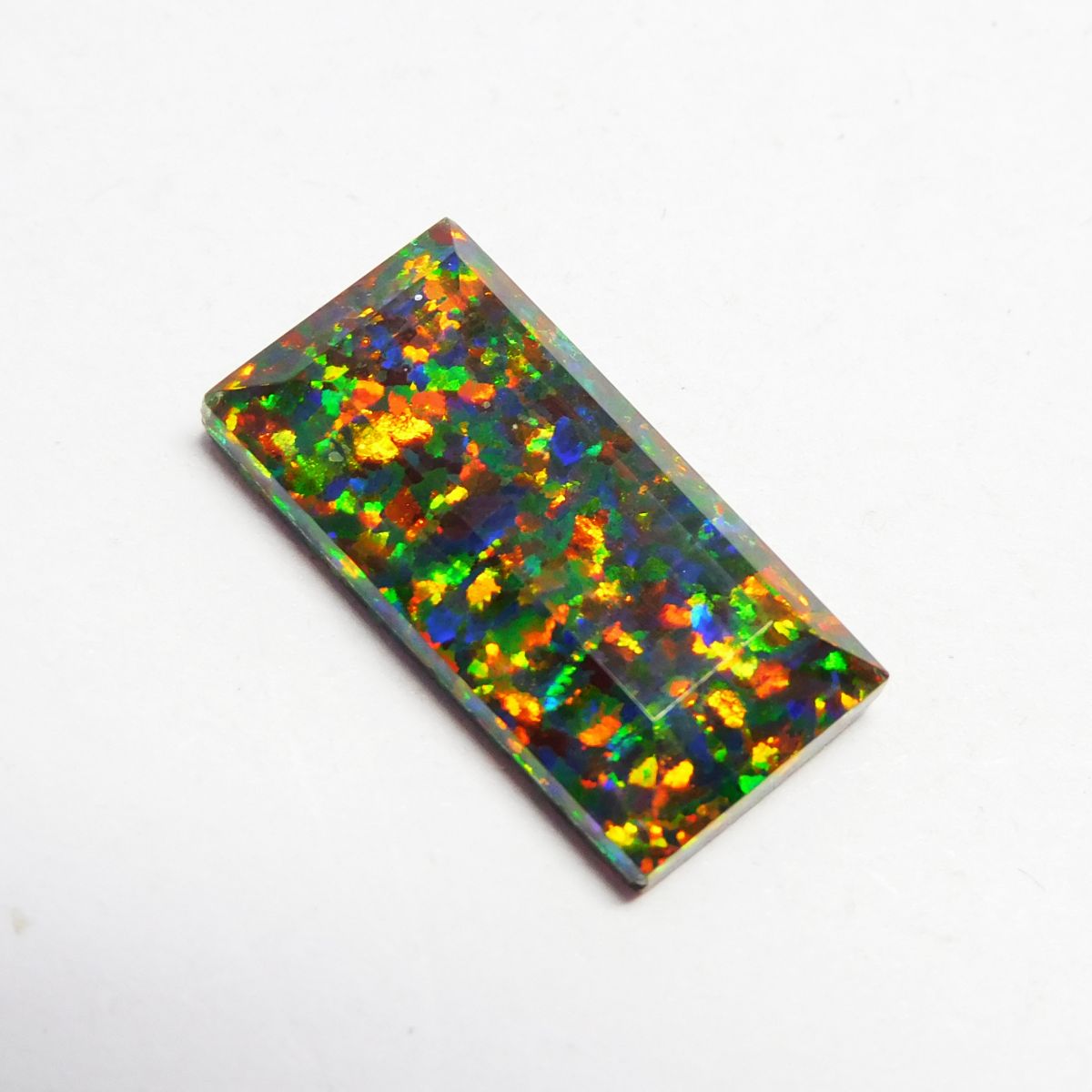 6.50 Ct Multi Color Emerald Cut Natural Doublet Opal Loose Gemstone CERTIFIED
