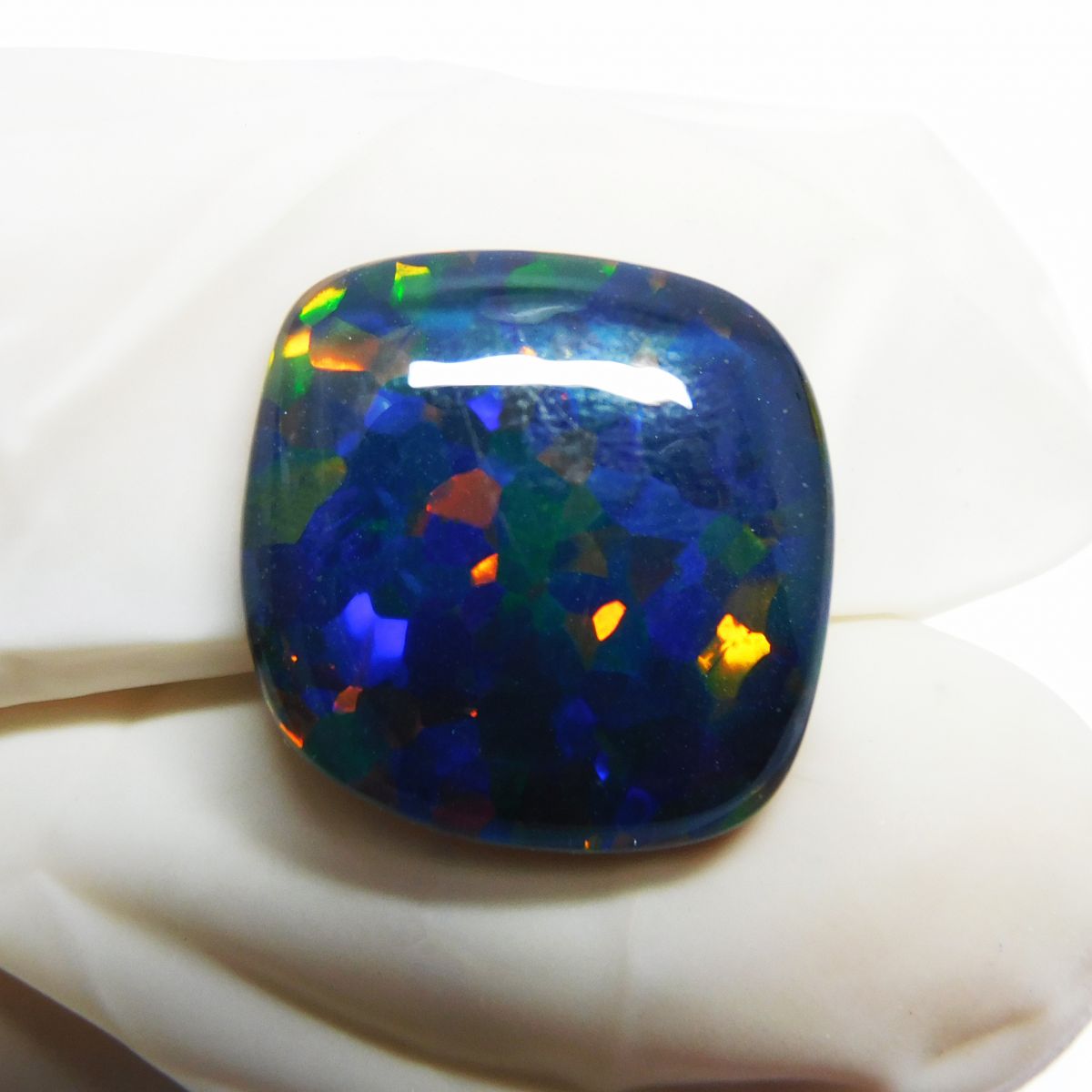 Doublet Opal Square Cushion Cut 10.9 Ct Multi Color Natural Loose Gems CERTIFIED