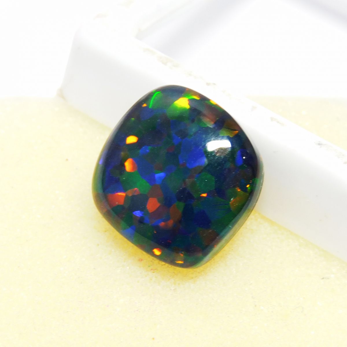 Doublet Opal Square Cushion Cut 10.9 Ct Multi Color Natural Loose Gems CERTIFIED