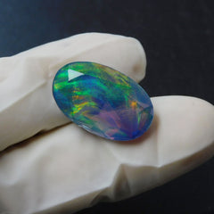 Natural Multi-Color Opal Brilliant 12.65 Ct Oval Cut Loose Gemstone CERTIFIED