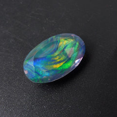 Natural Multi-Color Opal Brilliant 12.65 Ct Oval Cut Loose Gemstone CERTIFIED