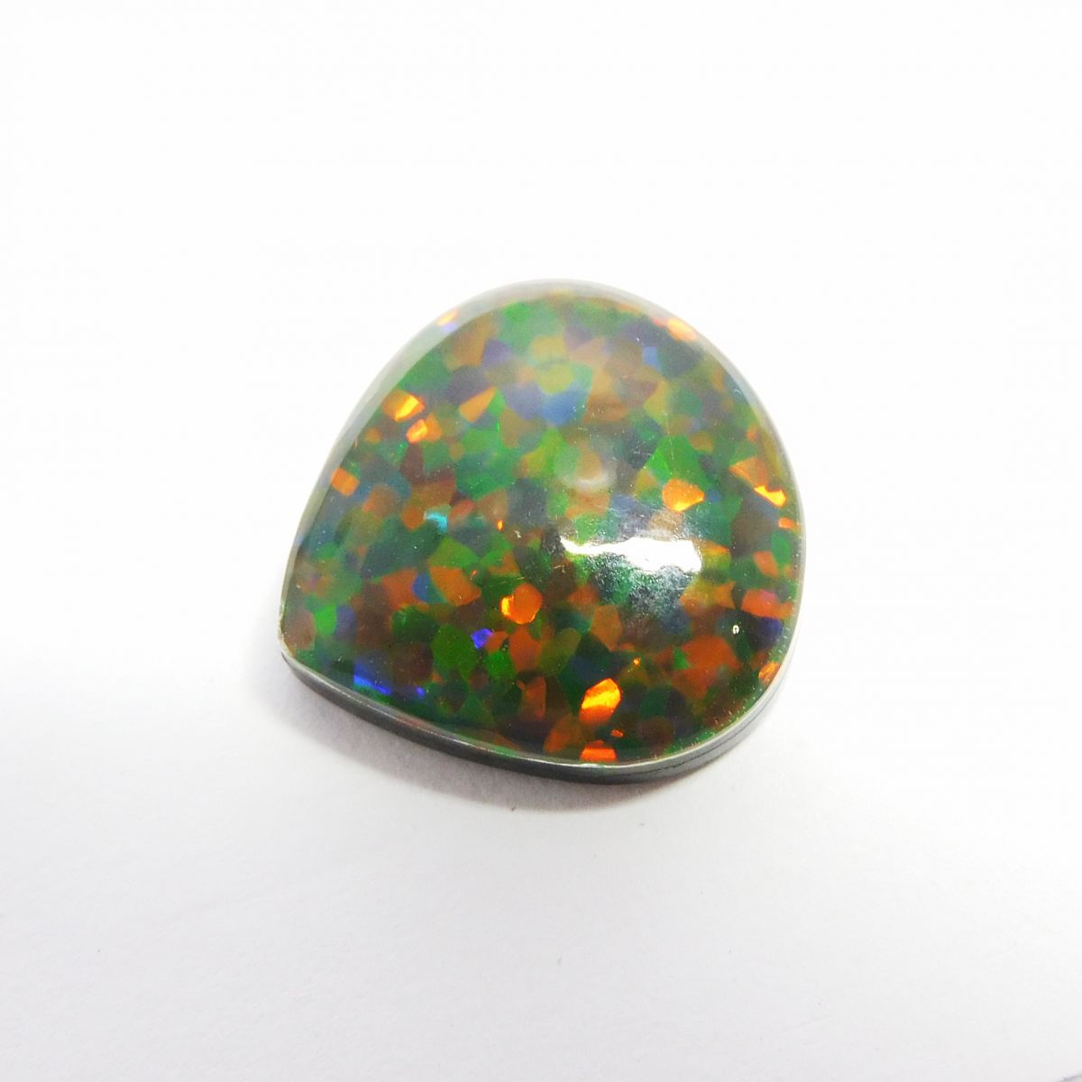 CERTIFIED 13.90 Ct Natural Doublet Opal Pear Cut Loose Gemstone Multi Color