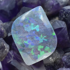 CERTIFIED Natural Fancy Cut 14.2 Ct Multi-Color Opal Boulder Opal Loose Gemstone