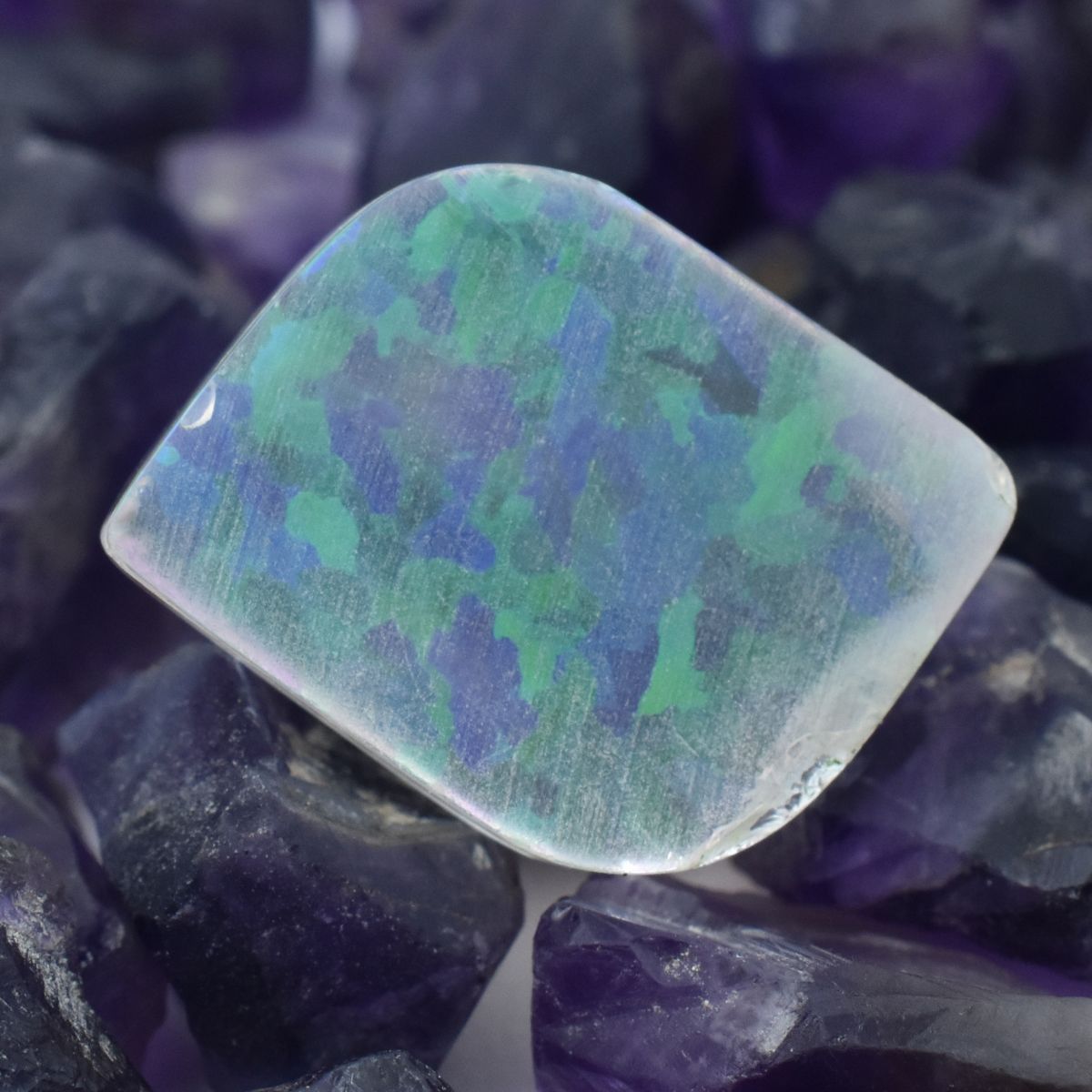 CERTIFIED Natural Fancy Cut 14.2 Ct Multi-Color Opal Boulder Opal Loose Gemstone