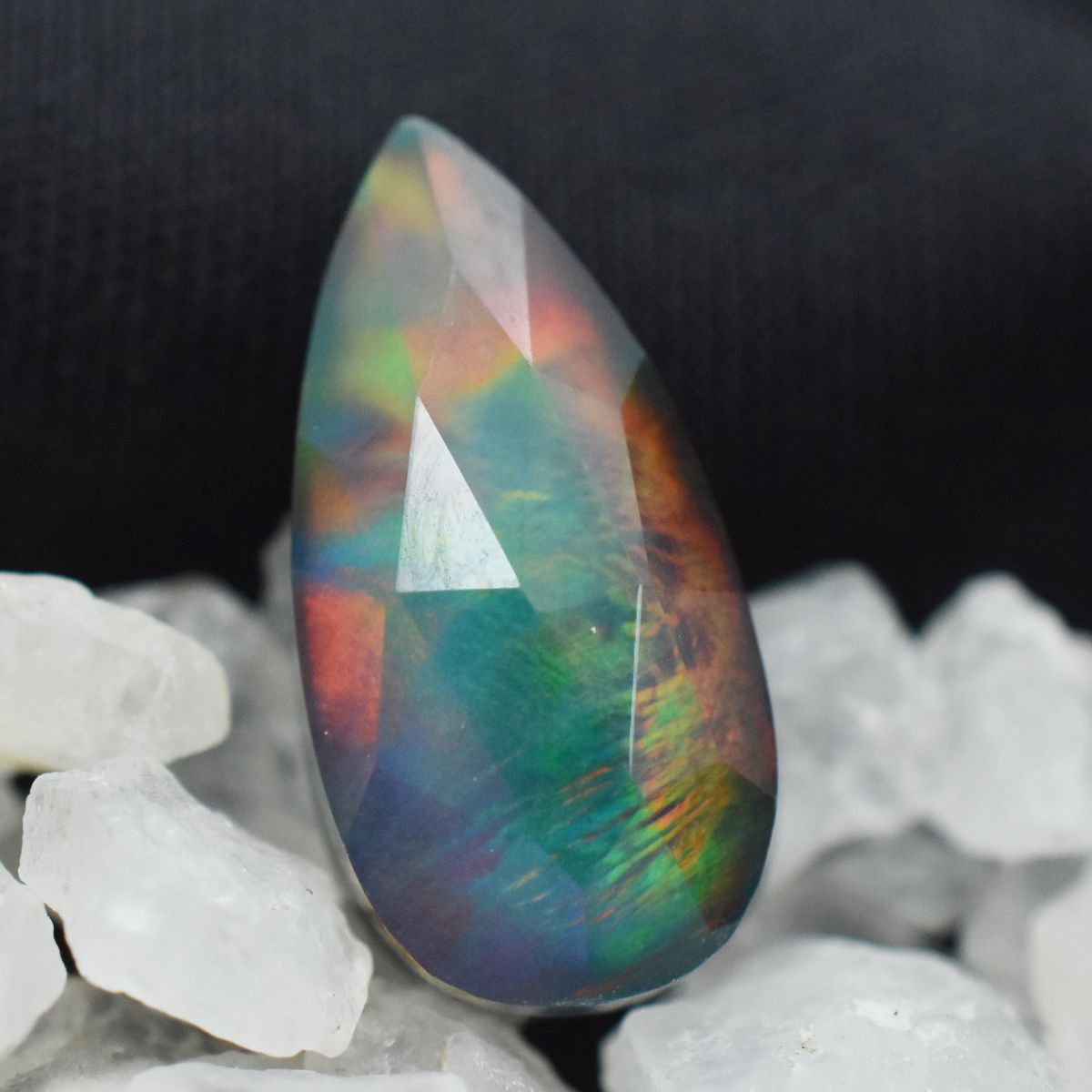 6.35 Carat Natural Doublet Opal Pear Shape Ring Size Loose Gemstone CERTIFIED
