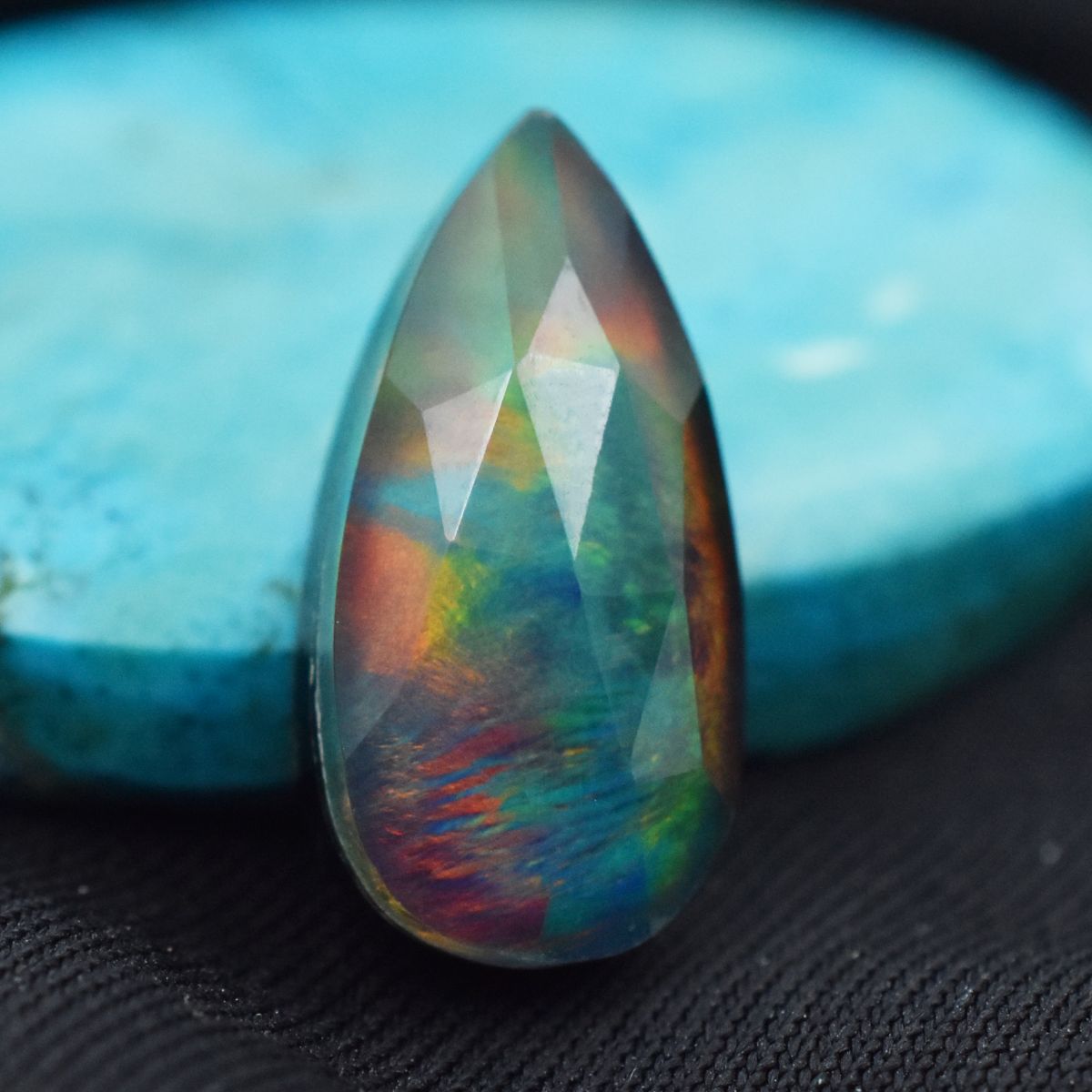 6.35 Carat Natural Doublet Opal Pear Shape Ring Size Loose Gemstone CERTIFIED