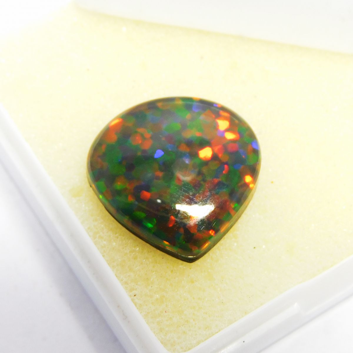 Natural Opal Pear Cut 9.5 Ct Multi Color Natural Doublet Opal Gemstone CERTIFIED