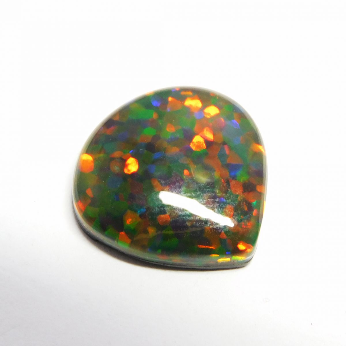 Natural Opal Pear Cut 9.5 Ct Multi Color Natural Doublet Opal Gemstone CERTIFIED
