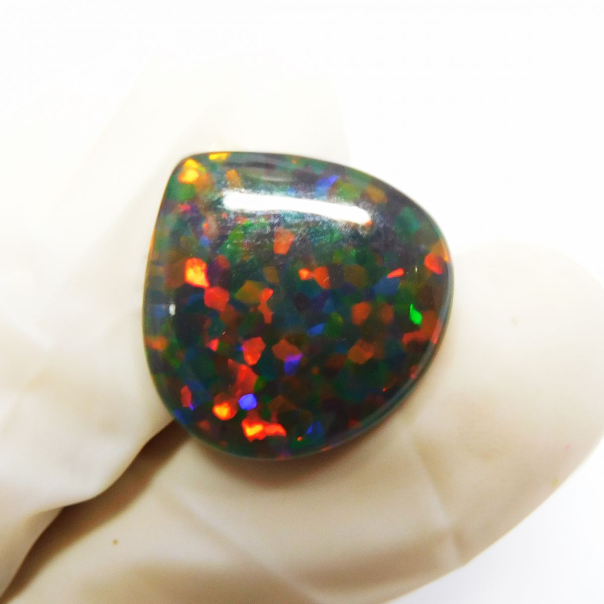 Natural Opal Pear Cut 9.5 Ct Multi Color Natural Doublet Opal Gemstone CERTIFIED