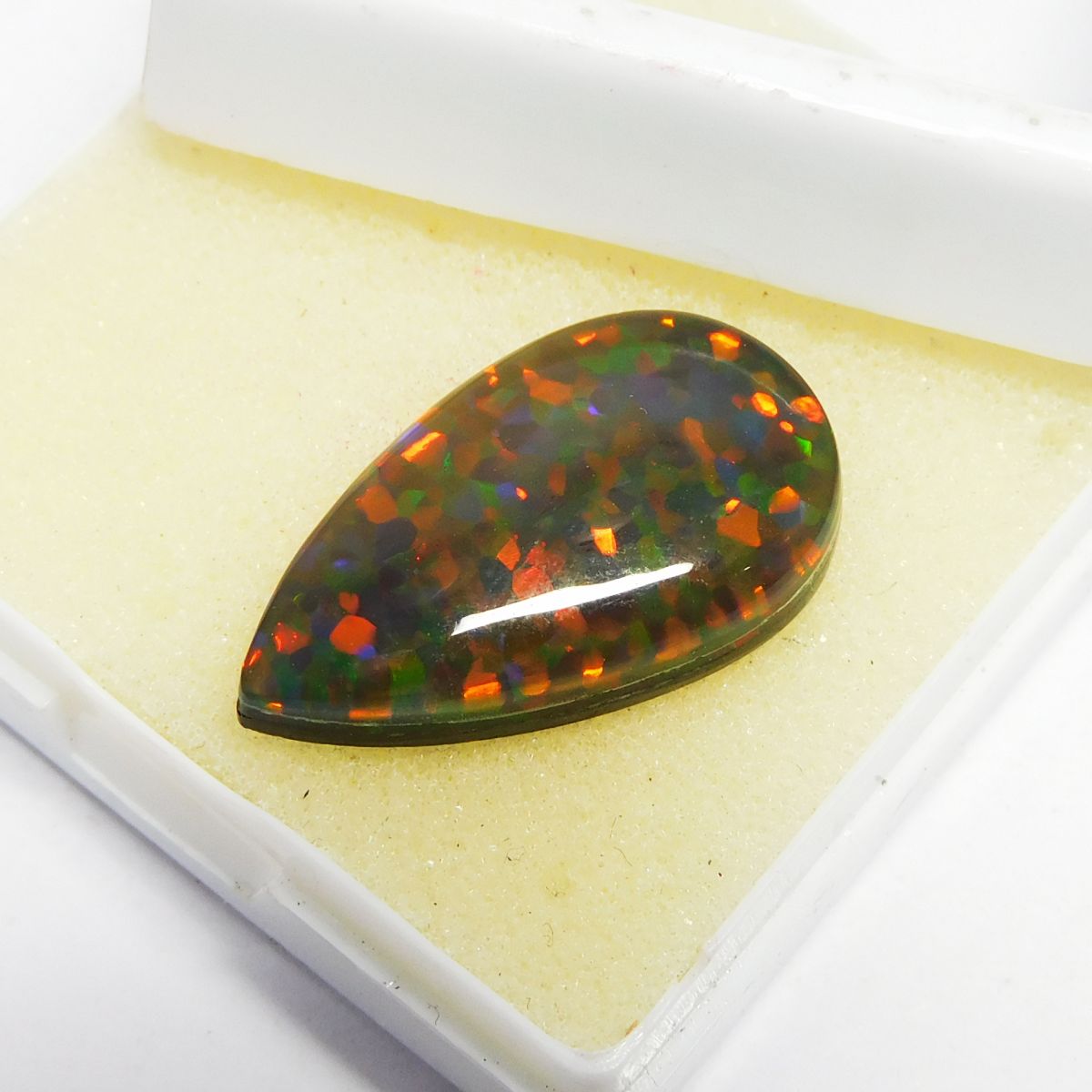 Doublet Opal Pear 13.50 Ct Multi Color Natural Doublet Opal Gemstone CERTIFIED