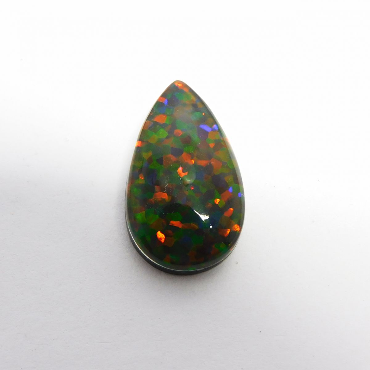 Doublet Opal Pear 13.50 Ct Multi Color Natural Doublet Opal Gemstone CERTIFIED