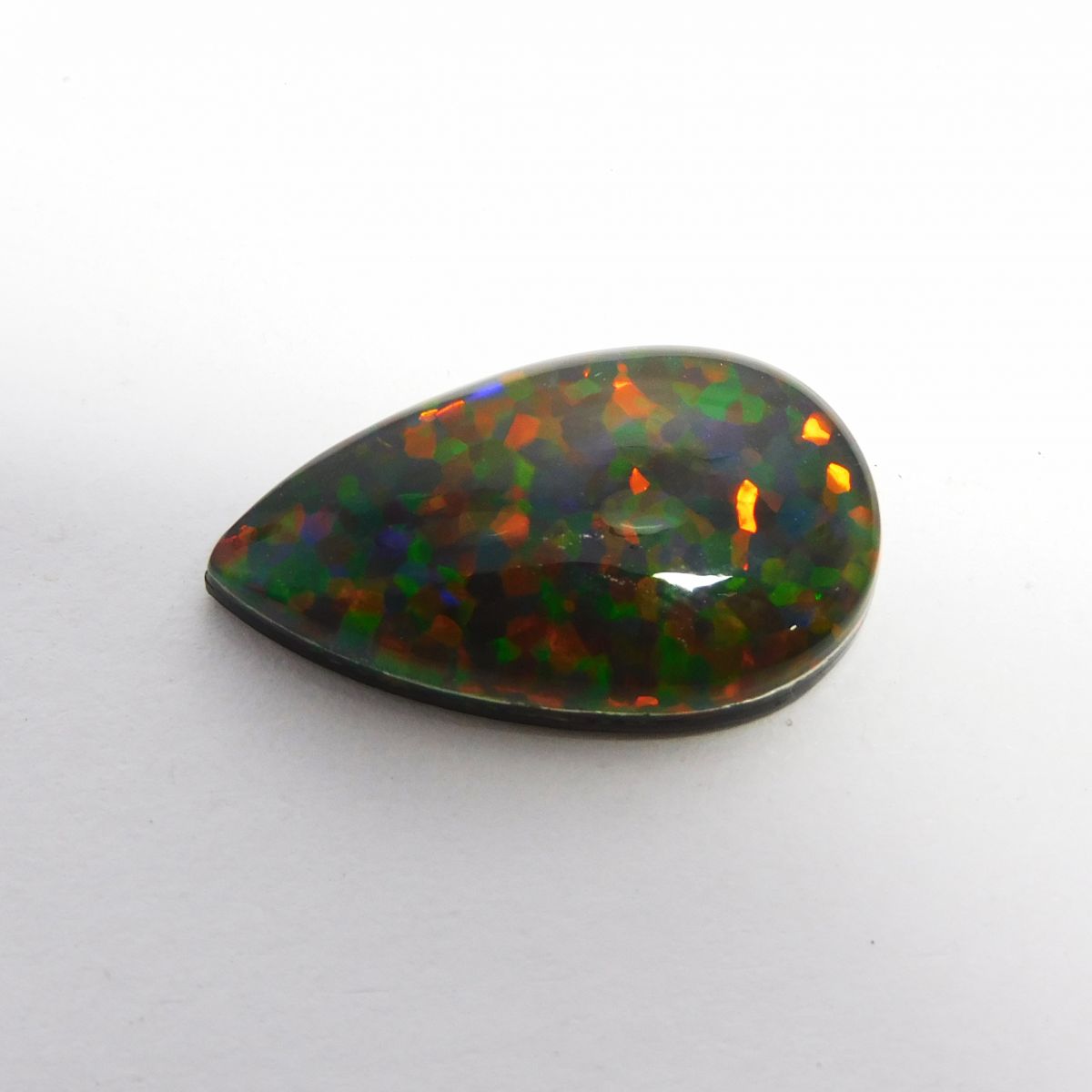 Doublet Opal Pear 13.50 Ct Multi Color Natural Doublet Opal Gemstone CERTIFIED