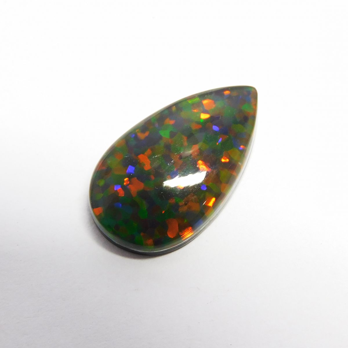 Doublet Opal Pear 13.50 Ct Multi Color Natural Doublet Opal Gemstone CERTIFIED