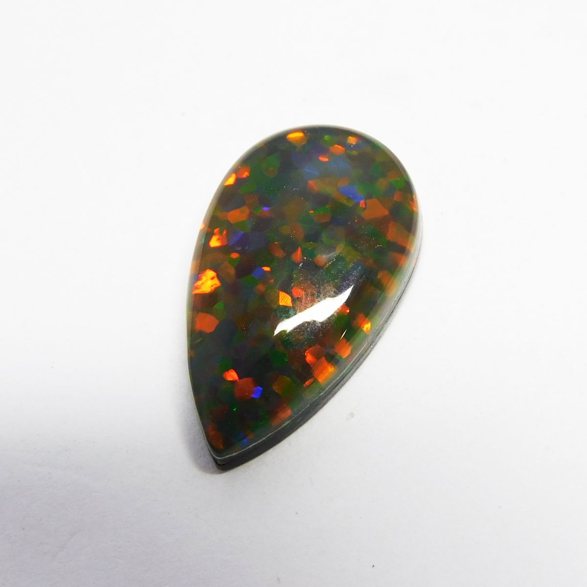 Doublet Opal Pear 13.50 Ct Multi Color Natural Doublet Opal Gemstone CERTIFIED