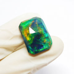 Natural Doublet Opal Multi Color Opal 15.85 Ct Loose Gemstone CERTIFIED Emerald