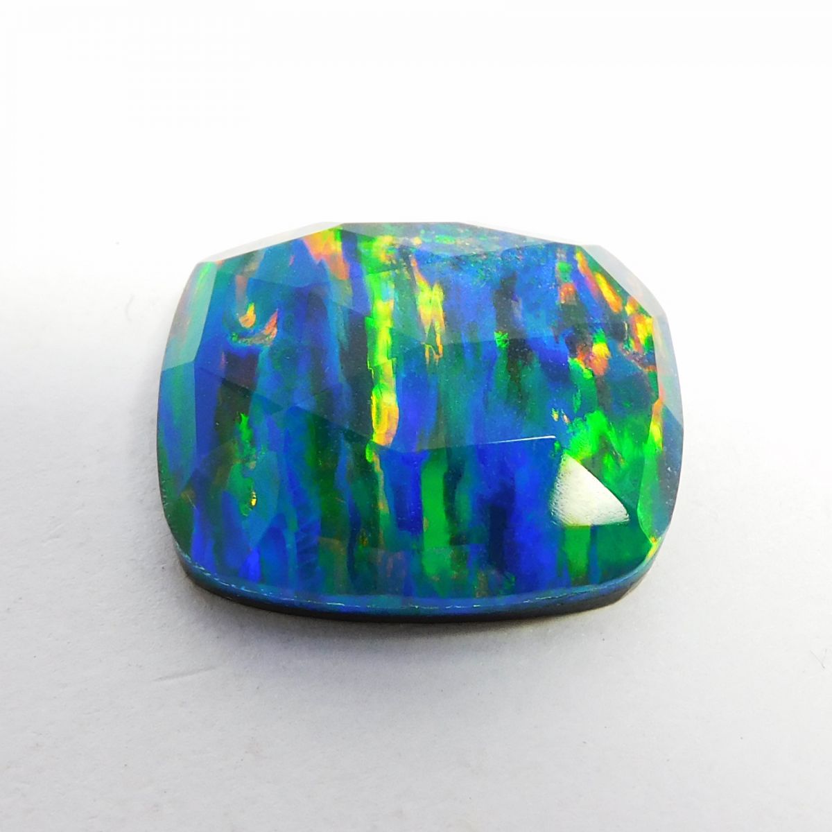 Cushion Cut Natural Multi Color Opal 6.65 Ct Doublet Opal Gemstone CERTIFIED