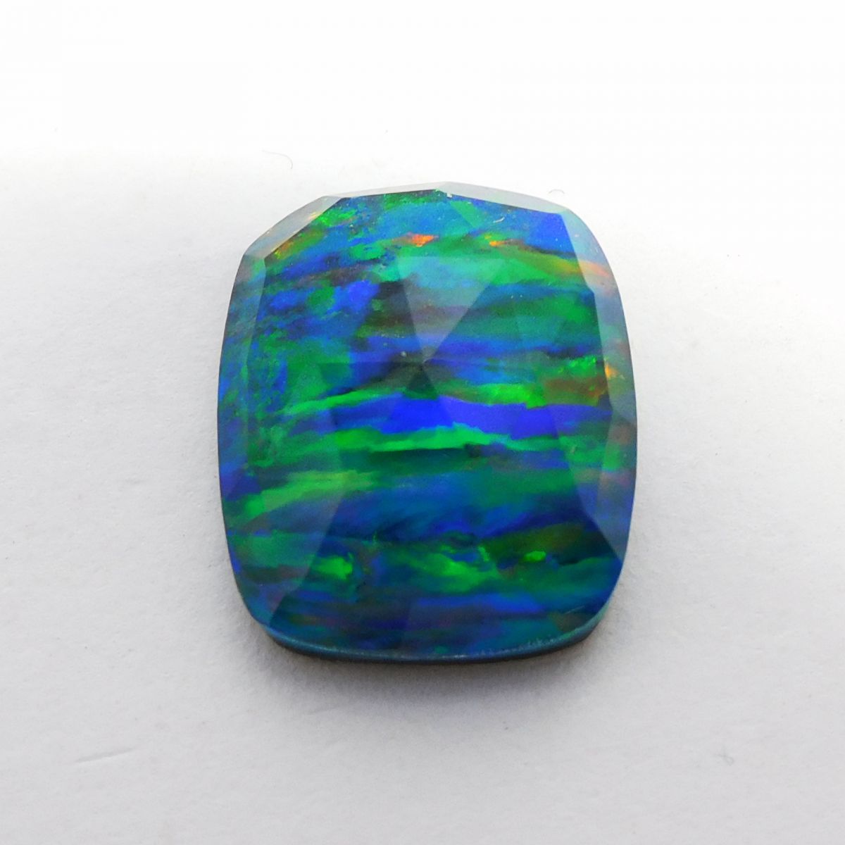 Cushion Cut Natural Multi Color Opal 6.65 Ct Doublet Opal Gemstone CERTIFIED