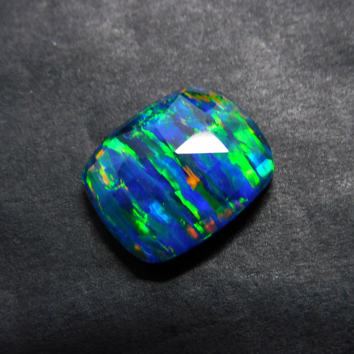 Cushion Cut Natural Multi Color Opal 6.65 Ct Doublet Opal Gemstone CERTIFIED