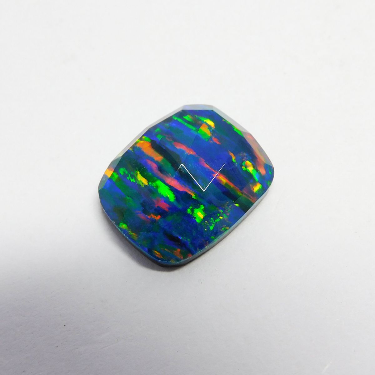 Cushion Cut Natural Multi Color Opal 6.65 Ct Doublet Opal Gemstone CERTIFIED