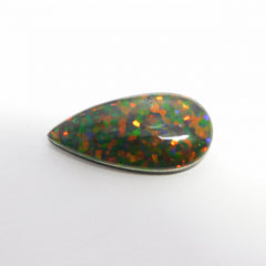 Pear 17.2 Ct Natural Multi Color Doublet Opal CERTIFIED Ethiopian Loose Gemstone
