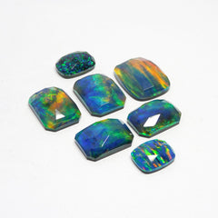 Doublet Opal Mix Shape 100.65 Ct Multi Color Natural Loose Gemstone CERTIFIED