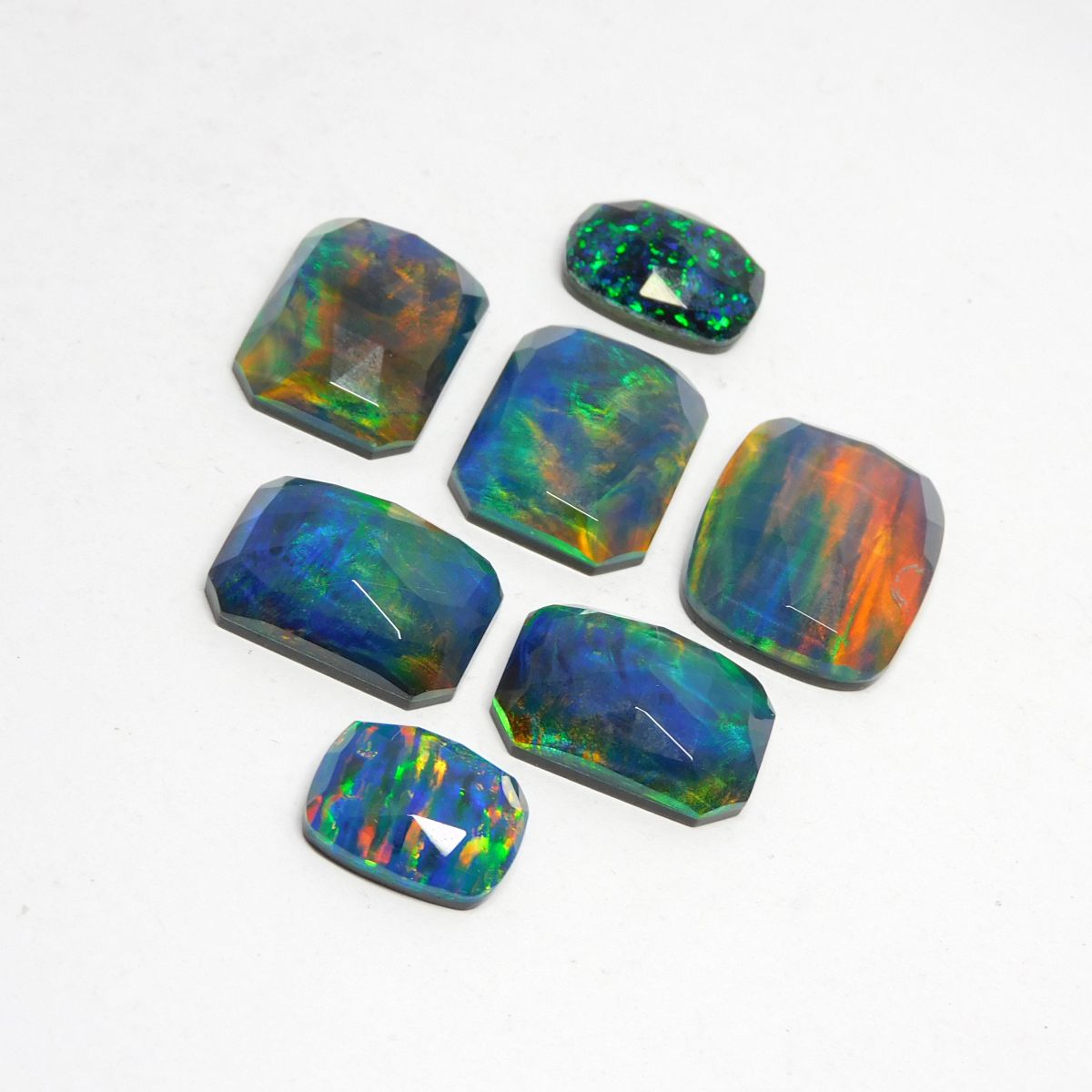 Doublet Opal Mix Shape 100.65 Ct Multi Color Natural Loose Gemstone CERTIFIED