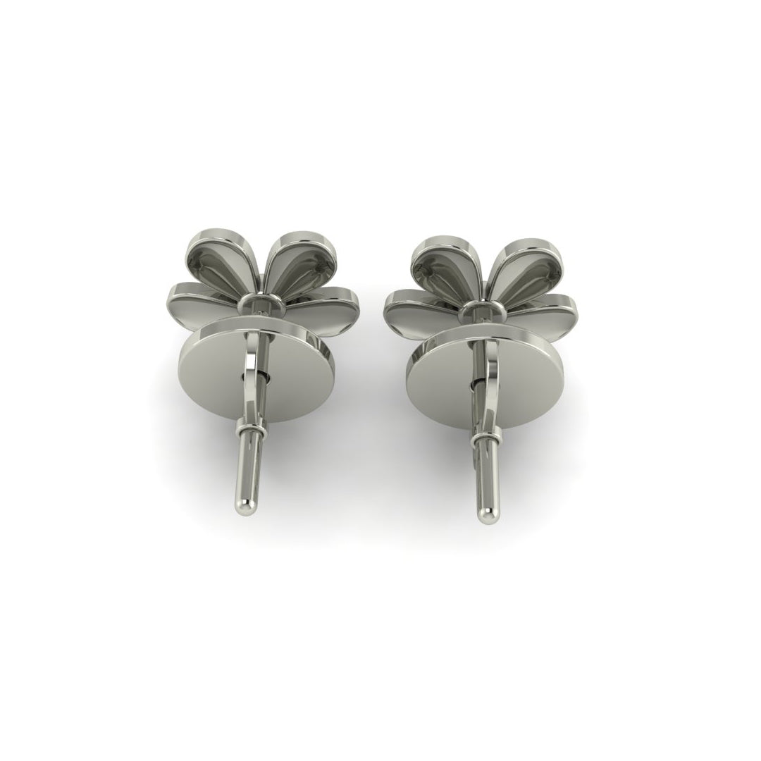 Sterling Silver Floral Stud Earrings (925 Silver)