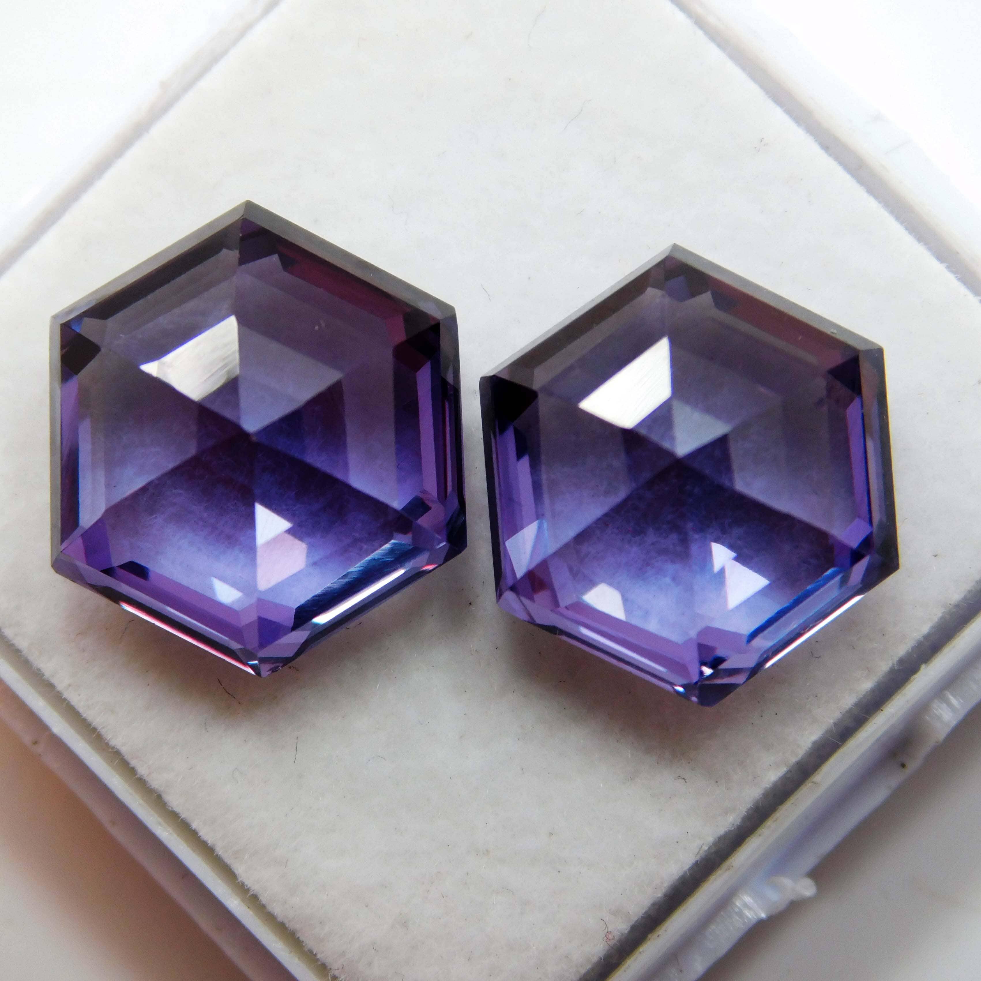 16.65 Carat Pair Natural Color Change Alexandrite Fancy Shape Color Change Certified Loose Gemstone Gorgeous Stone Best Russian Gemstone Specially Use For Good Luck Etc gemsbuild 